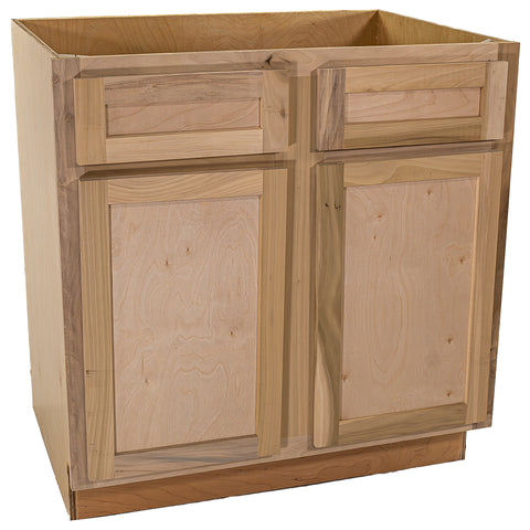 Kitchen Sink Base Cabinet | Unfinished Poplar | Shaker Style | 33 in