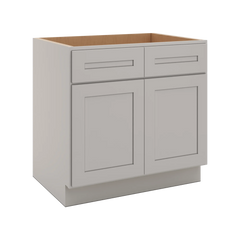 CNC Luxor 5-Piece Misty Grey 33" W Double Door Removable Sink Base Cabinet