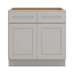 CNC Luxor 5-Piece Misty Grey 33" W Double Door Removable Sink Base Cabinet