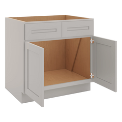 CNC Luxor 5-Piece Misty Grey 33" W Double Door Removable Sink Base Cabinet