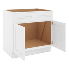 CNC Luxor 5-Piece White 33" W Double Door Removable Sink Base Cabinet