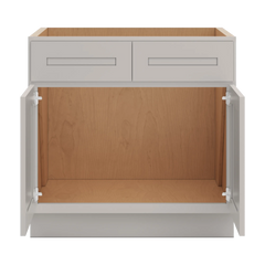 CNC Luxor 5-Piece Misty Grey 33" W Double Door Removable Sink Base Cabinet