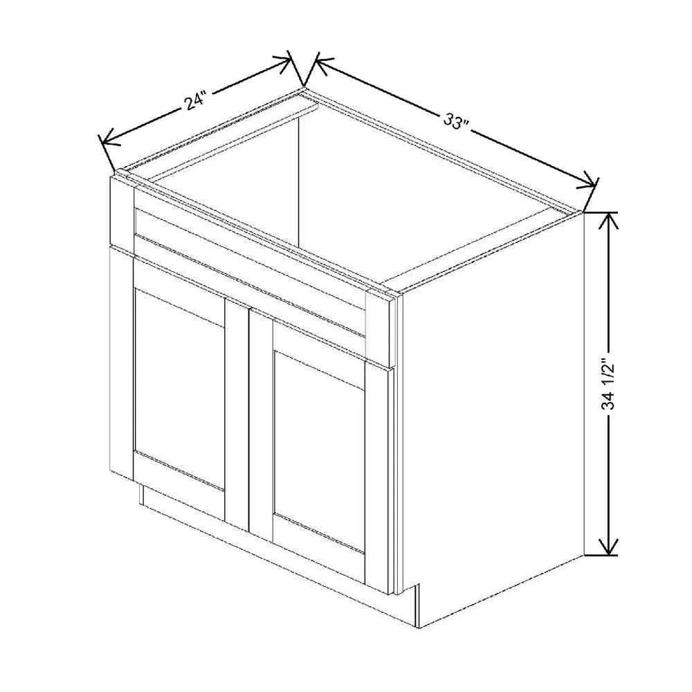 Fabuwood Allure Nexus Frost 33" W X 34 1/2" H X 24" D Double Doors/Single False Drawers Sink Base Cabinet