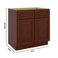 J&K Mahogany J5 Sink Base - 33" W