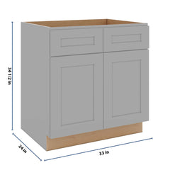 J&K Castle Grey S5 Sink Base - 33" W