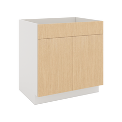 Modernform Cabinet Natural Oak 33" W X 34 1/2" H X 24" D Double Door Sink Base Cabinet