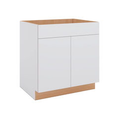 Modernform Cabinet Matte White 33" W X 34 1/2" H X 24" D Double Door Sink Base Cabinet