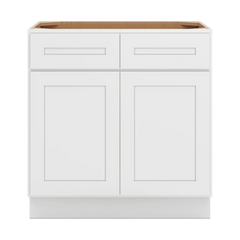 CNC Luxor 5-Piece White 33" W 2 Drawer Front Double Door Sink Base Cabinet