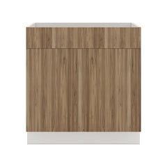 Modernform Cabinet Walnut 33" W X 34 1/2" H X 24" D Double Door Sink Base Cabinet