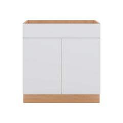 Modernform Cabinet Matte White 33" W X 34 1/2" H X 24" D Double Door Sink Base Cabinet