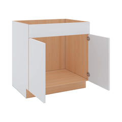 Modernform Cabinet Gloss White 33" W X 34 1/2" H X 24" D Double Door Sink Base Cabinet