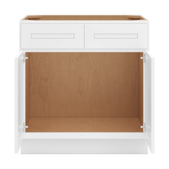 CNC Luxor 5-Piece White 33" W 2 Drawer Front Double Door Sink Base Cabinet