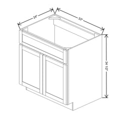 Wolf Classic Dartmouth 5-piece Biscayne Paint 33"W Sink Base Cabinet