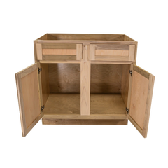 Kitchen Sink Base Cabinet | Unfinished Poplar | Shaker Style | 36 in