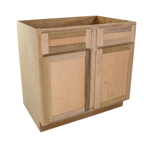 Kitchen Sink Base Cabinet | Unfinished Poplar | Shaker Style | 36 in