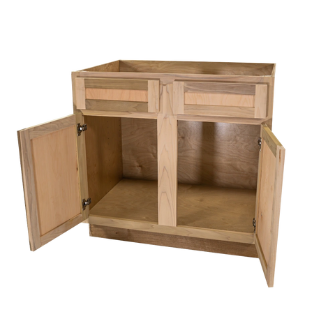 Kitchen Sink Base Cabinet | Unfinished Poplar | Shaker Style | 36 in