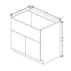 CNC Concord Elegant Stone 36" W Double Door Farm Sink Base Cabinet
