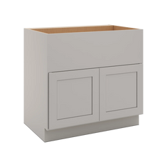 CNC Luxor 5-Piece Misty Grey 36" W Double Door Farm Sink Base Cabinet