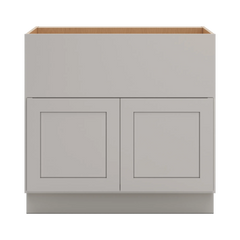 CNC Luxor 5-Piece Misty Grey 36" W Double Door Farm Sink Base Cabinet