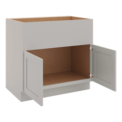 CNC Luxor 5-Piece Misty Grey 36" W Double Door Farm Sink Base Cabinet