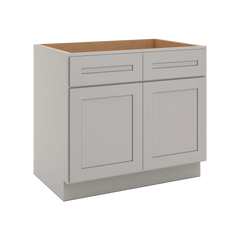 CNC Luxor 5-Piece Misty Grey 36" W Double Door Removable Sink Base Cabinet