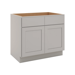 CNC Luxor Misty Grey 36" W Double Door Removable Sink Base Cabinet