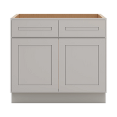CNC Luxor 5-Piece Misty Grey 36" W Double Door Removable Sink Base Cabinet