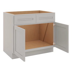 CNC Luxor 5-Piece Misty Grey 36" W Double Door Removable Sink Base Cabinet