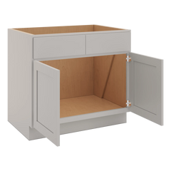 CNC Luxor Misty Grey 36" W Double Door Removable Sink Base Cabinet