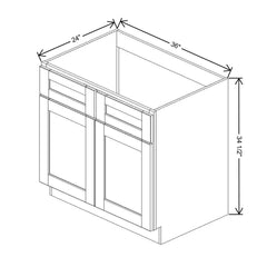 J&K Almond S2 Sink Base - 36" W