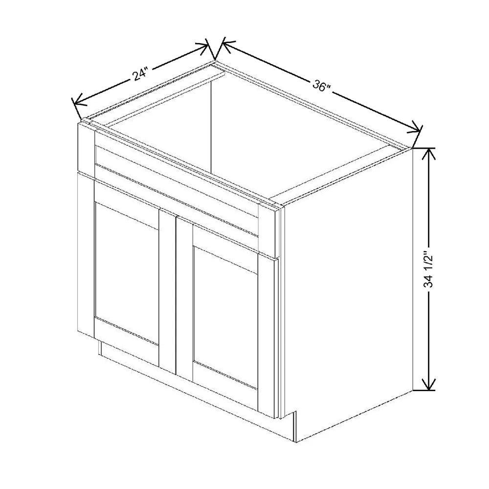 Fabuwood Allure Galaxy Horizon 36" W X 34 1/2" H X 24" D Double Doors/Single False Drawers Sink Base Cabinet