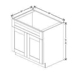 Fabuwood Allure Galaxy Mocha 36" W X 34 1/2" H X 24" D Double Doors/Single False Drawers Sink Base Cabinet