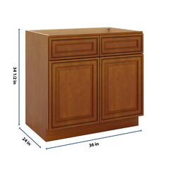 J&K Mocha Glazed K10 Sink Base - 36" W