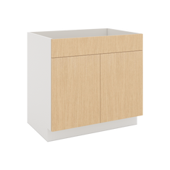 Modernform Cabinet Natural Oak 36" W X 34 1/2" H X 24" D Double Door Sink Base Cabinet