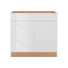 Modernform Cabinet Gloss White 36" W X 34 1/2" H X 24" D Double Door Sink Base Cabinet