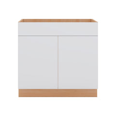 Modernform Cabinet Matte White 36" W X 34 1/2" H X 24" D Double Door Sink Base Cabinet