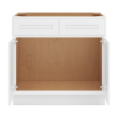 CNC Luxor 5-Piece White 36" W 2 Drawer Front Double Door Sink Base Cabinet