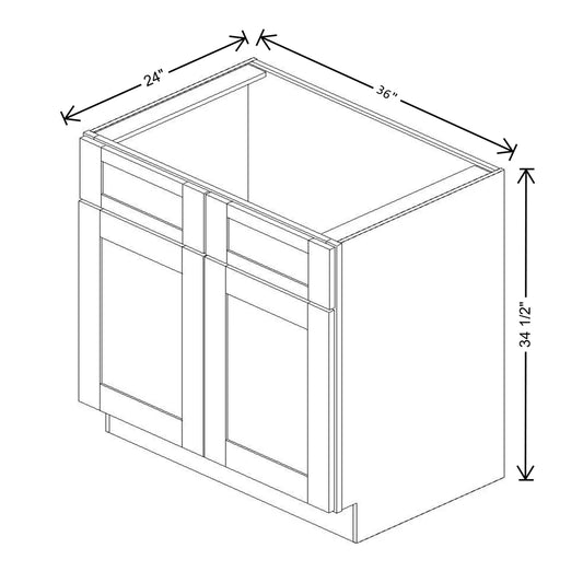 Fabuwood Quest Metro Frost 36" W X 34 1/2" H X 24" D Double Door Sink Base Cabinet