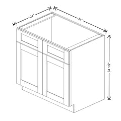 Fabuwood Allure Onyx Frost 36" W X 34 1/2" H X 24" D Double Door Sink Base Cabinet