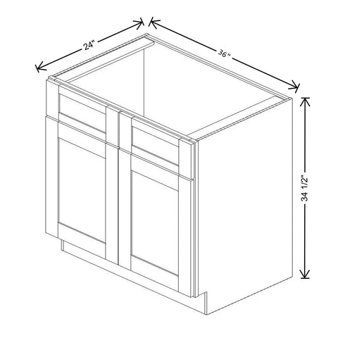 Fabuwood Quest Metro Java 36" W X 34 1/2" H X 24" D Double Door Sink Base Cabinet