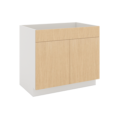 Modernform Cabinet Natural Oak 39" W X 34 1/2" H X 24" D Double Door Sink Base Cabinet