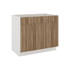 Modernform Cabinet Walnut 39" W X 34 1/2" H X 24" D Double Door Sink Base Cabinet