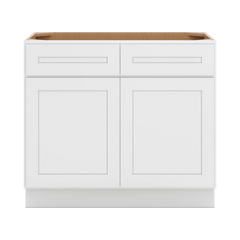 CNC Luxor 5-Piece White 39" W 2 Drawer Front Double Door Sink Base Cabinet