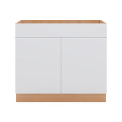 Modernform Cabinet Matte White 39" W X 34 1/2" H X 24" D Double Door Sink Base Cabinet