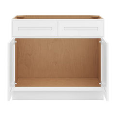 CNC Luxor 5-Piece White 39" W 2 Drawer Front Double Door Sink Base Cabinet