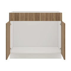 Modernform Cabinet Walnut 39" W X 34 1/2" H X 24" D Double Door Sink Base Cabinet