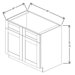 Fabuwood Allure Luxe Cloud White 39" W X 34 1/2" H X 24" D Double Door Sink Base Cabinet