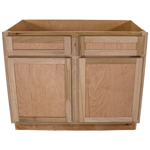 Kitchen Sink Base Cabinet | Unfinished Poplar | Shaker Style | 42"