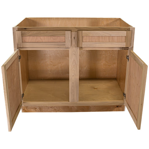 Kitchen Sink Base Cabinet | Unfinished Poplar | Shaker Style | 42"