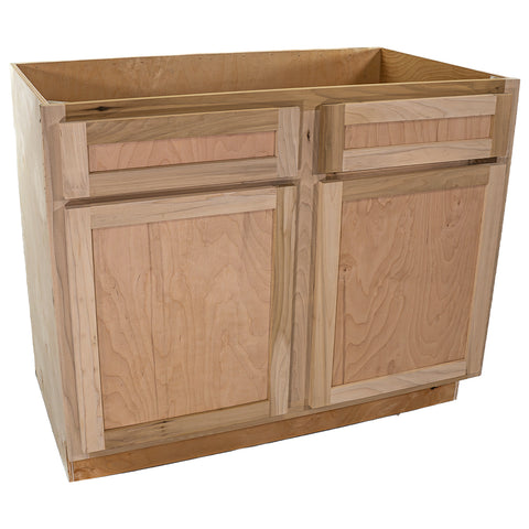 Kitchen Sink Base Cabinet | Unfinished Poplar | Shaker Style | 42"